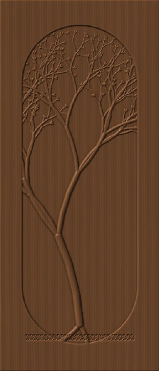 Hayat ağacı desenli CNC oymalı kemerli kapı